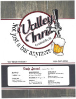 Valley Inn menu