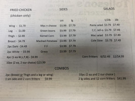 Tolleson's Pizzeria menu