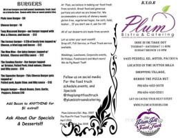 Plum Bistro Catering menu