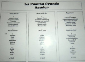 La Puerta Grande menu