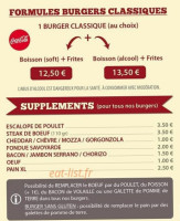 Sergio Burger menu