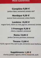 Sand'café menu