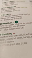 Green Thai menu