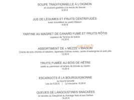 La Moraine Chamonix menu