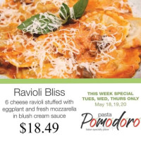 Pasta Pomodoro menu