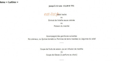 Moulin menu