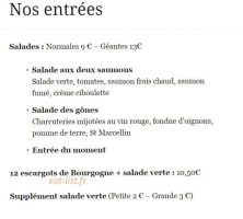 La Croisée Des Régions menu