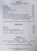 Bullfeathers Bs Canteena menu