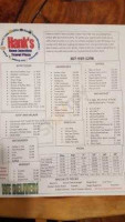 Hank's Roadside Grill menu