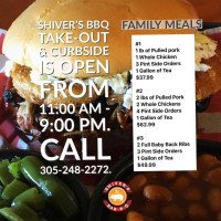 Shiver's Bbq menu