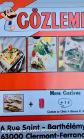 Gözleme menu