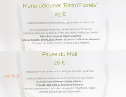 Les Florets menu