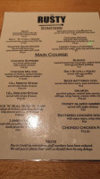 The Rusty Nail menu