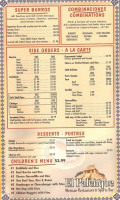 El Palenque Mexican Restaurant And Sports Bar menu