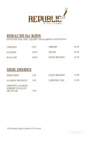 Fujiyama Steakhouse Sushi menu