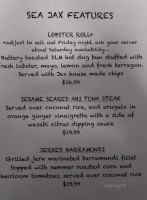 Sea Jax Tavern menu