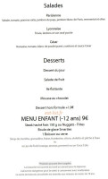 Les Artistes menu