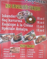 Antalya menu