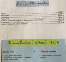 Télémark'afé menu