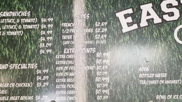 Eastland Grill menu