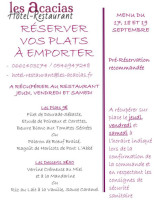 Restaurant Les Acacias menu