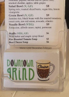 Downtown Grind menu