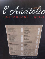 L'anatolie Esplanade menu