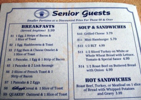 Fanny Horner's Eating Establishment menu