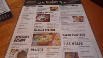 Stefano Greek Italian menu