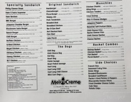 Mel-o-creme menu