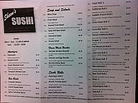 Shawn's SUSHI menu