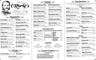 Ororks Eatery and Spirits menu