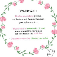 Comme Maman menu