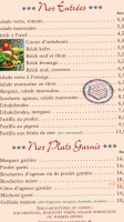 L'auberge Du Maroc menu