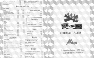 Tirondino menu