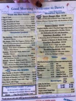 Dave's menu