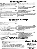 Grubs Sports Wolfies Pub menu