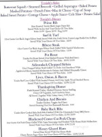 Ginny Rae's Diner menu