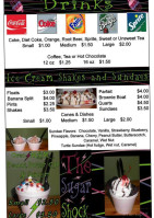 The Sugar Shack menu