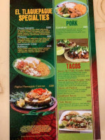 Tlaquepaque menu