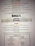 Binggs menu