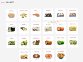 Sensei Sushi menu