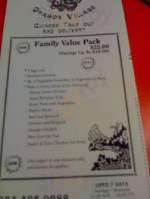 Dragon Village Asian Café menu