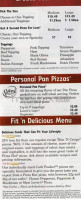 Rounder's Pizza menu