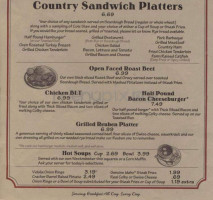 Cracker Barrel Old Country Store menu