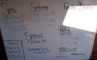 Copney's Bbq menu