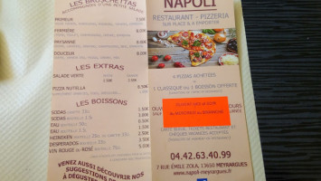 Napoli menu