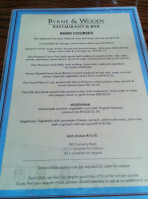 Byrne Woods Bar Restaurant menu