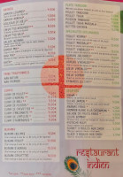 Indien menu