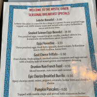 Mystic Diner And menu